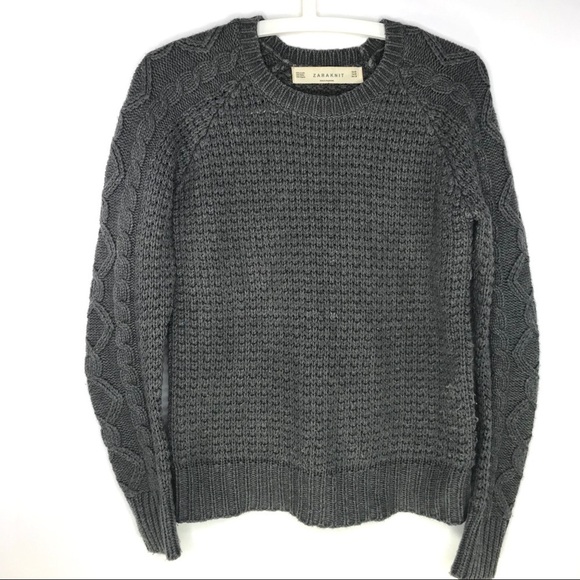 Zara Knit Charcoal Cuddly Sweater M - Picture 2 of 4